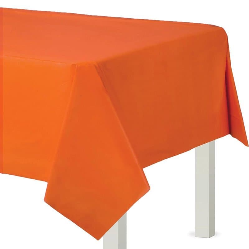 54"X108" Rec. Plastic Table Cover - Orange