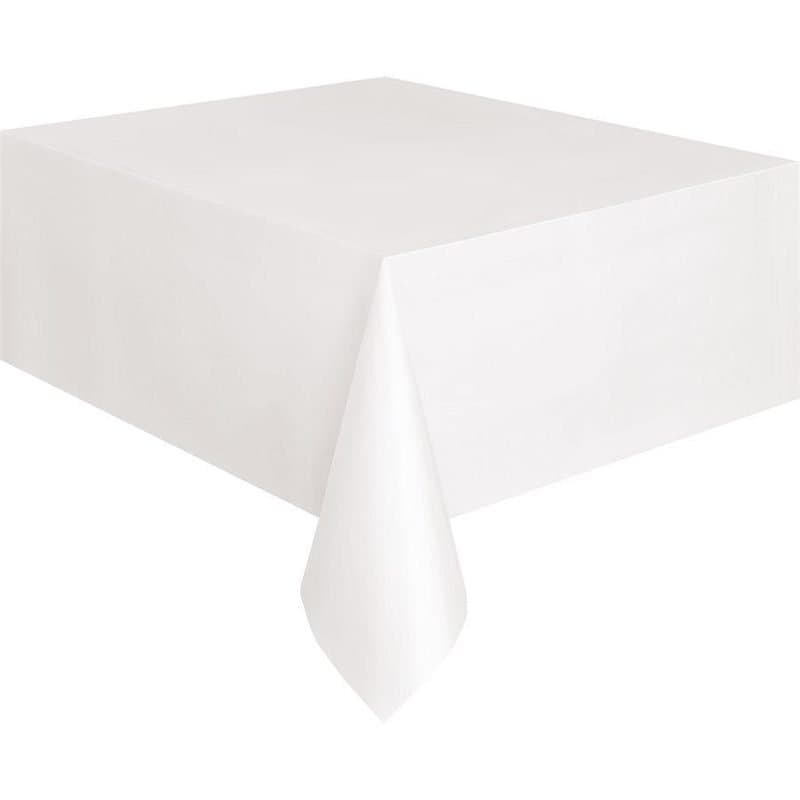 54"X108" Rec. Plastic Table Cover - White