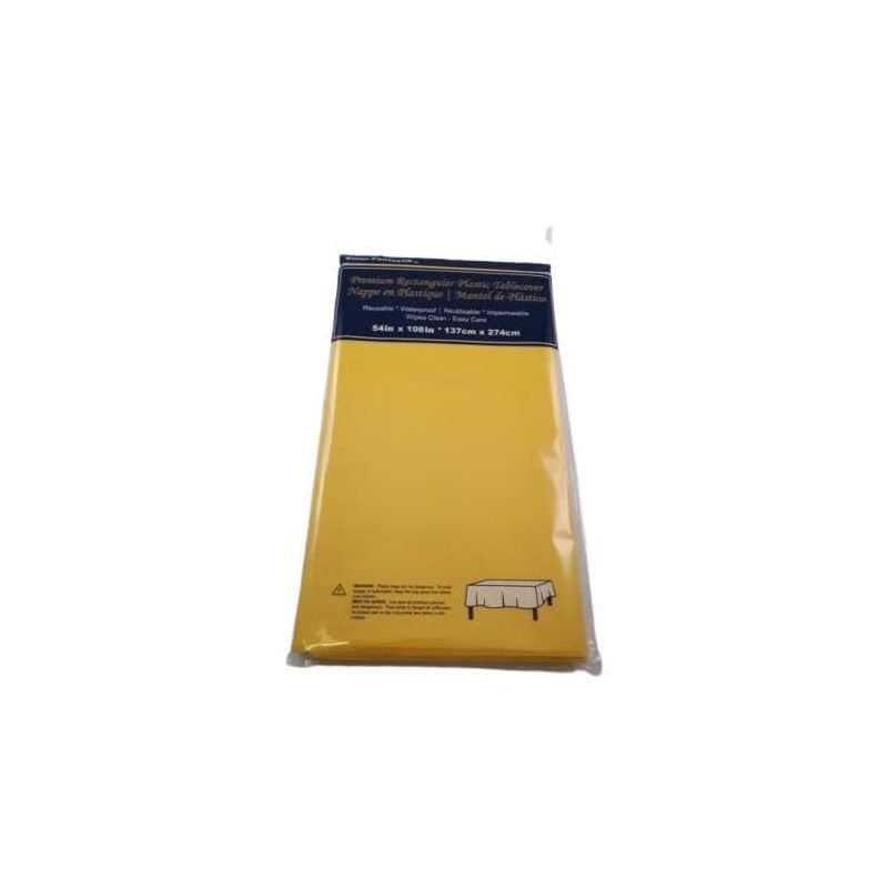 54"x108" Rec. Plastic Table Cover - Yellow