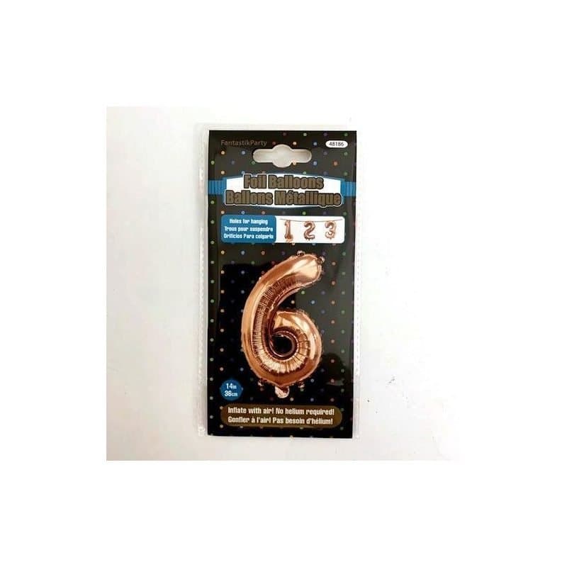 "6" 14" Rose Gold Foil Air Filled