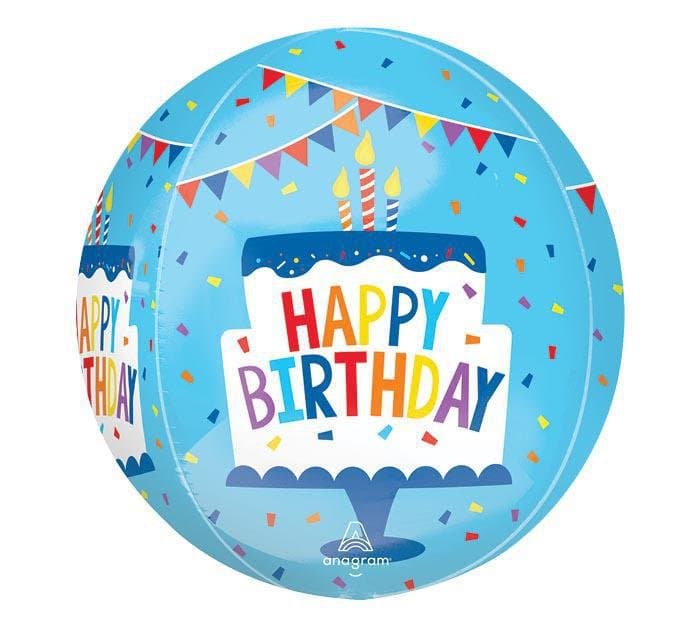 15" Happy Birthday Tiered Cake - Orbz