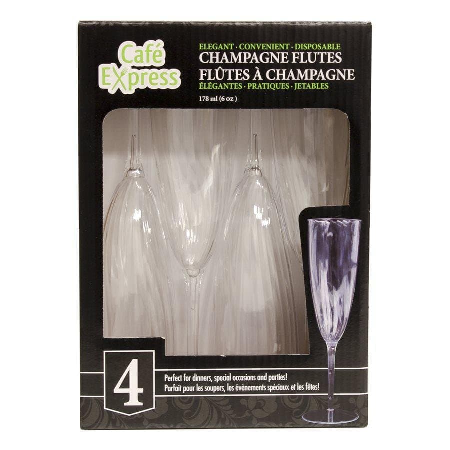 6oz Champagne Flutes Plastic 4ct