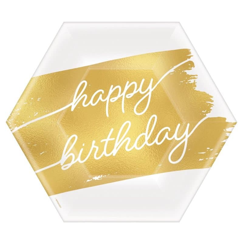 7" Golden Age Happy Birthday Paper Plates 8-pk