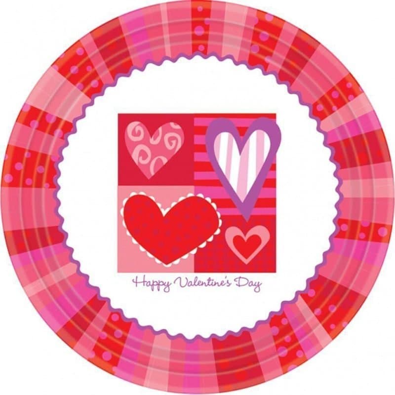 7" Heartfelt Wishes Paper Plate 12 Ct
