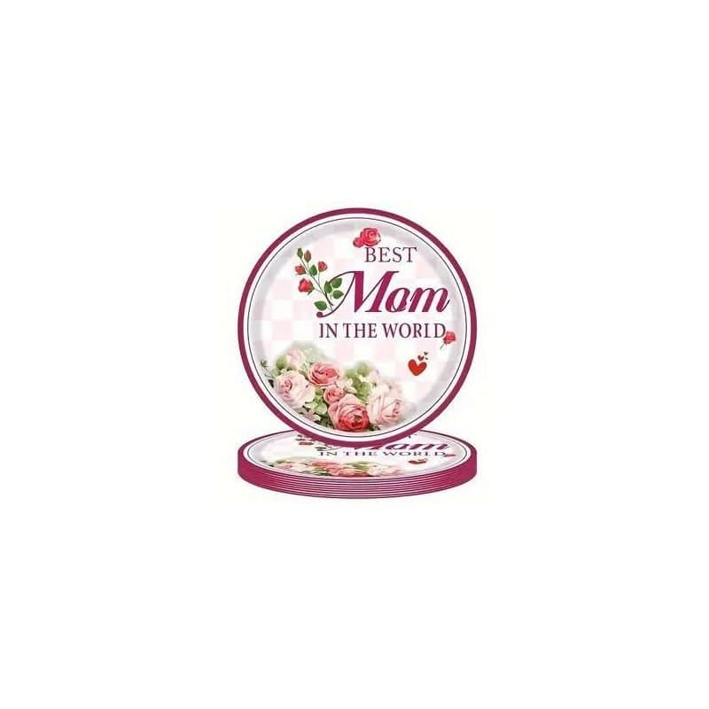 7" Mothers Day Roses Paper Plates 8ct