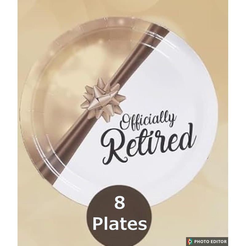 7" Officially Retired White/Gold Paper Plates 8ct