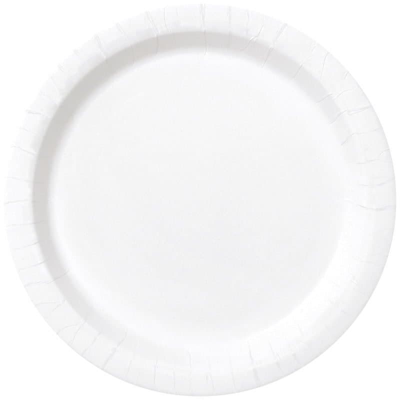 7" Paper Plates Bright White 20ct