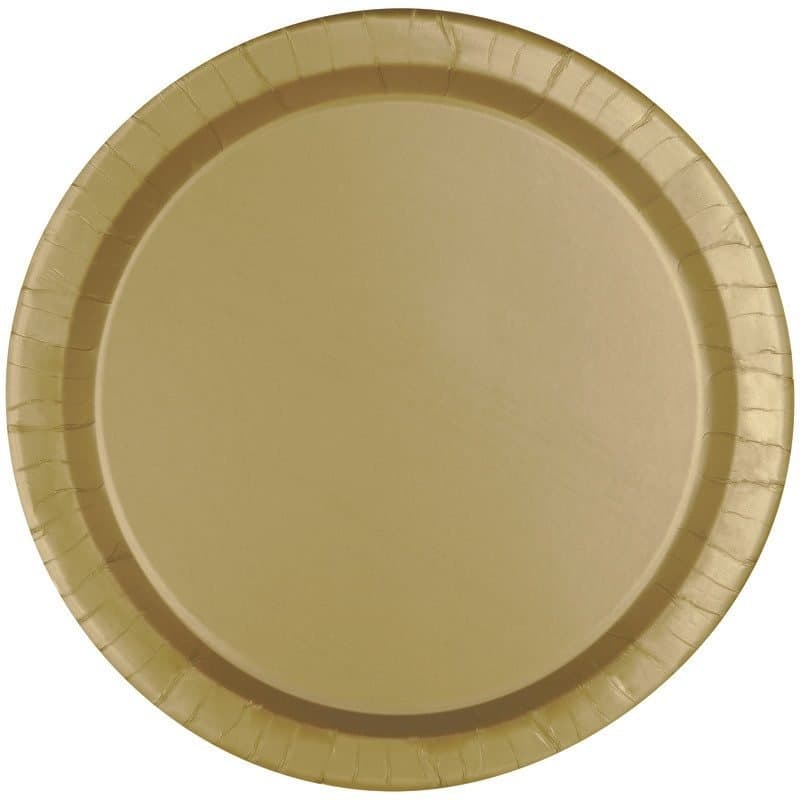 7" Paper Plates Gold 20ct
