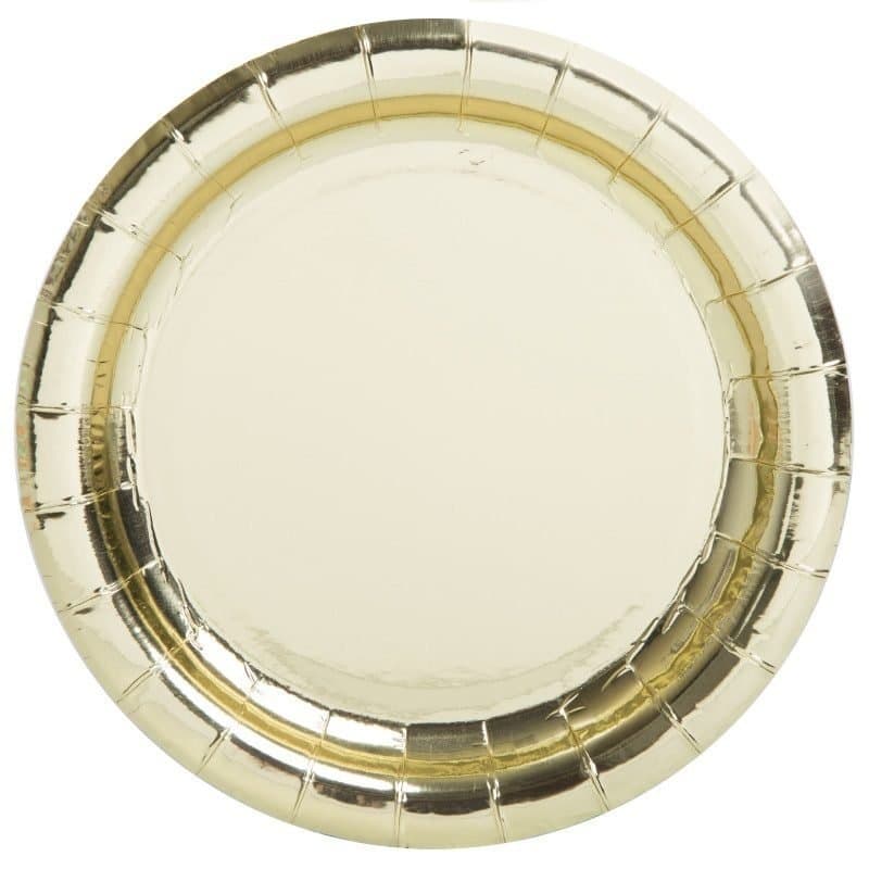 7" Paper Plates Gold Foil 8ct