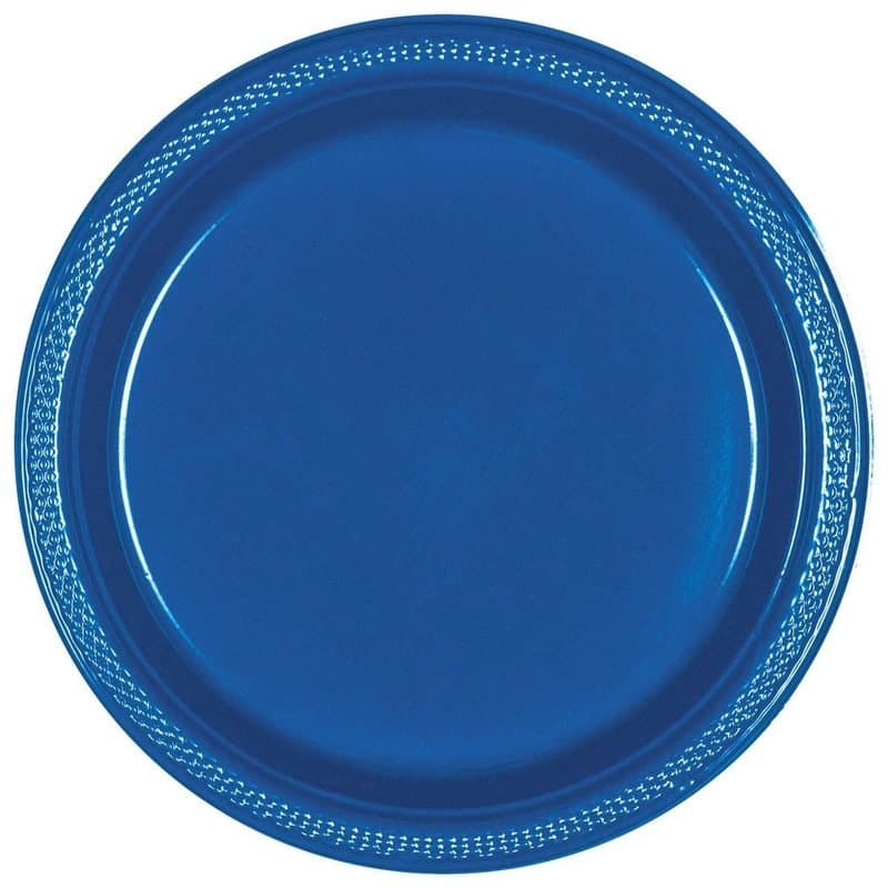 7" Plastic Plates Bright Royal Blue 20ct