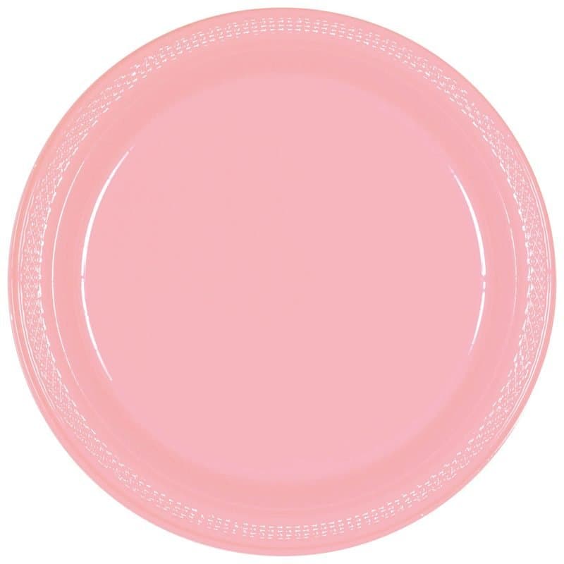 7" Plastic Plates New Pink 20ct