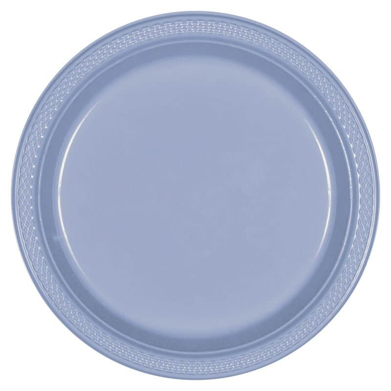 7" Plastic Plates Pastel Blue 20ct