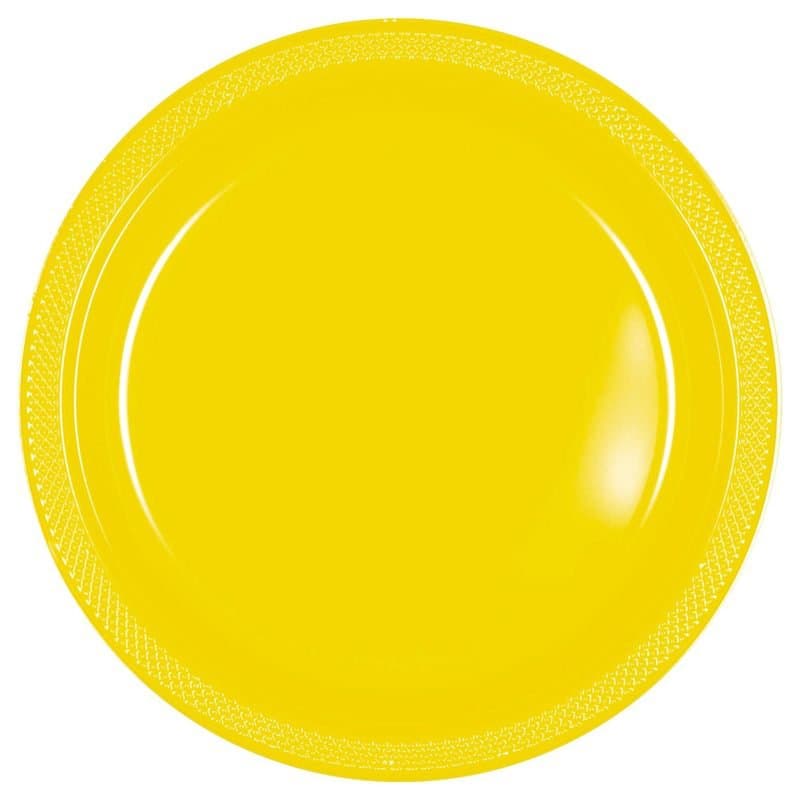 7" Plastic Plates Sunshine Yellow 20ct