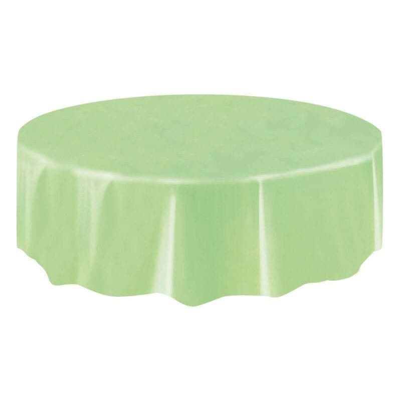 84" Round Plastic Table Cover - Apple Green