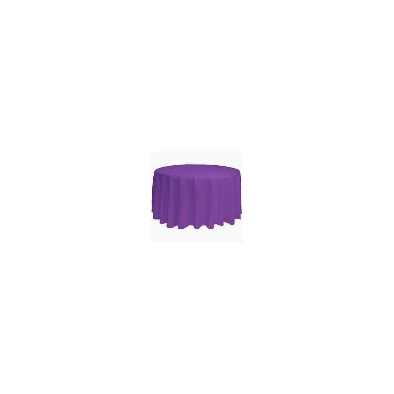 84" Round Plastic Table Cover - New Purple