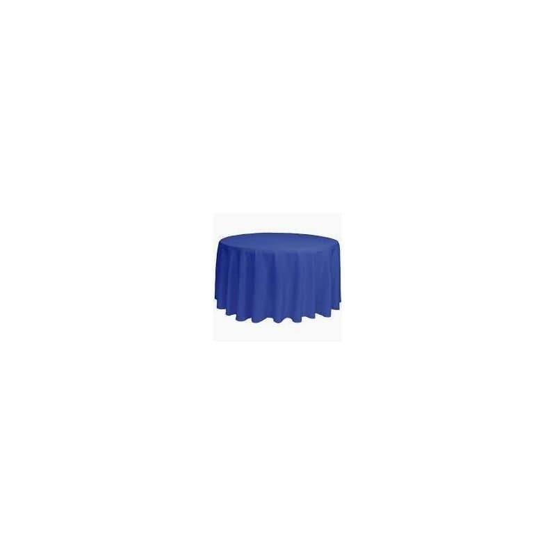 84" Round Plastic Table Cover - Royal Blue