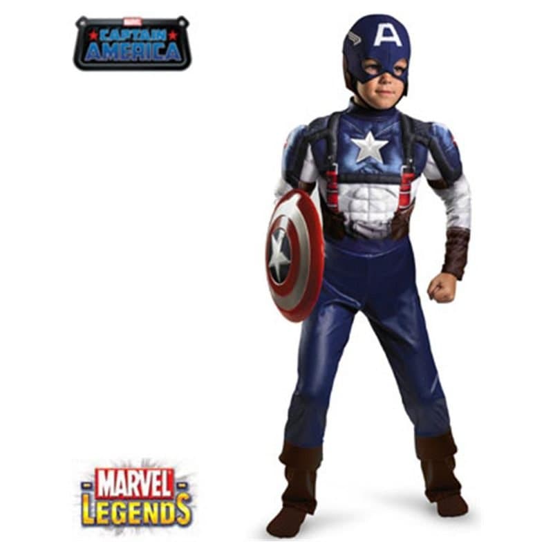 87 / Captain America Muscle - Kids Costume (Medium, 7-8 Years)