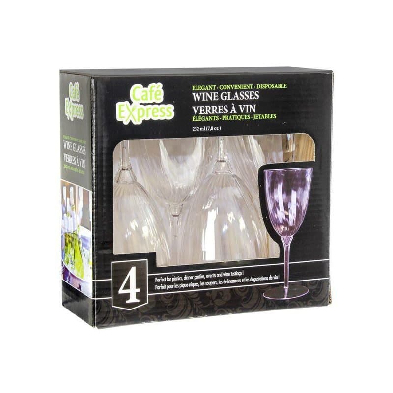 8oz Wine Glasses Plastic 4ct