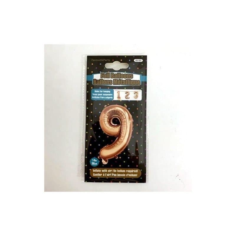 "9" 14" Rose Gold Foil Air Filled