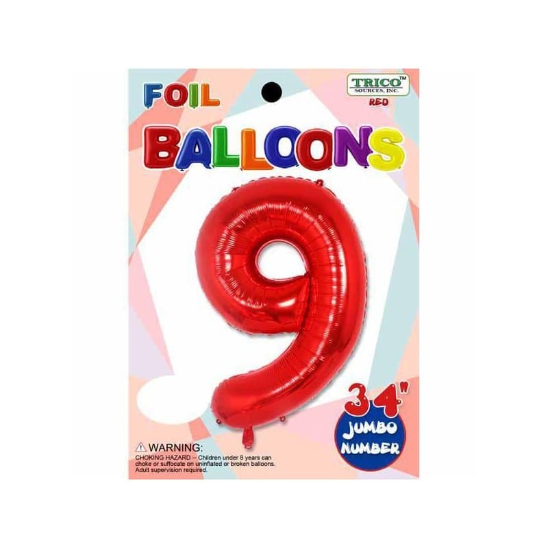 "9" 34" SS Red Foil