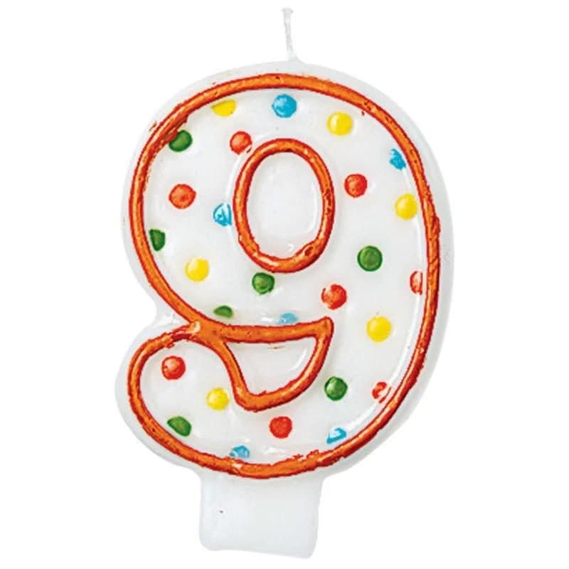 #9 Birthday Polka Dots Candle