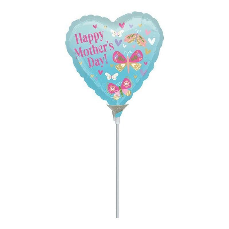 9" Foil - Happy Mothers Day! Butterfly-Airfilled Balloon