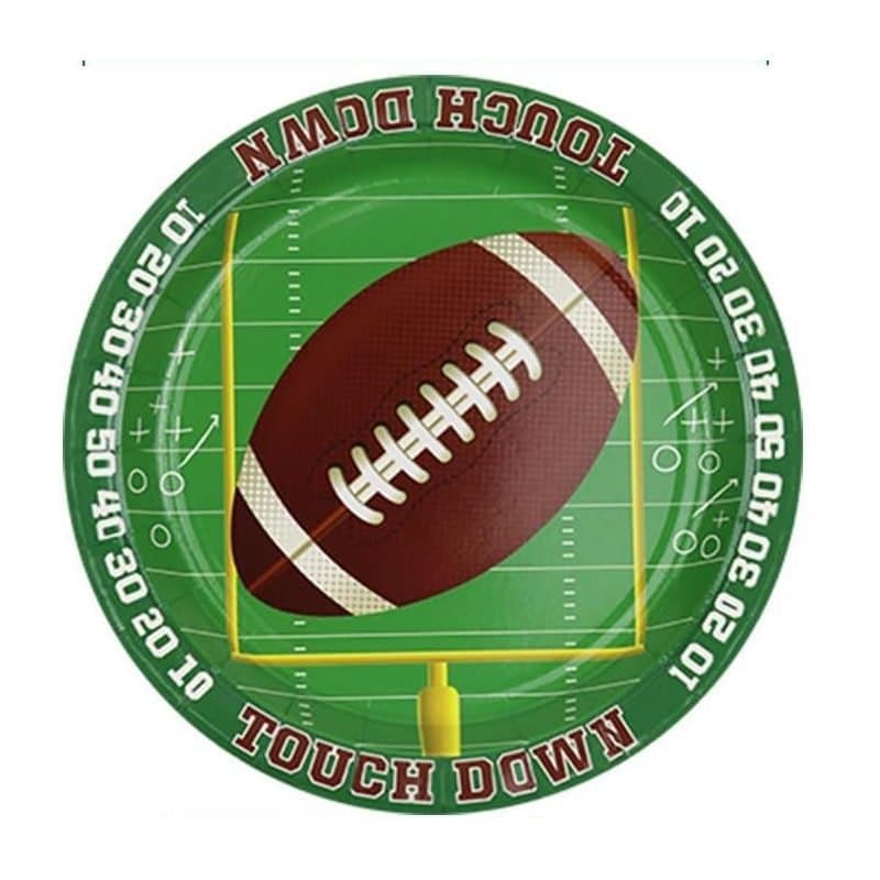 9" Football Paper Plates 8ct