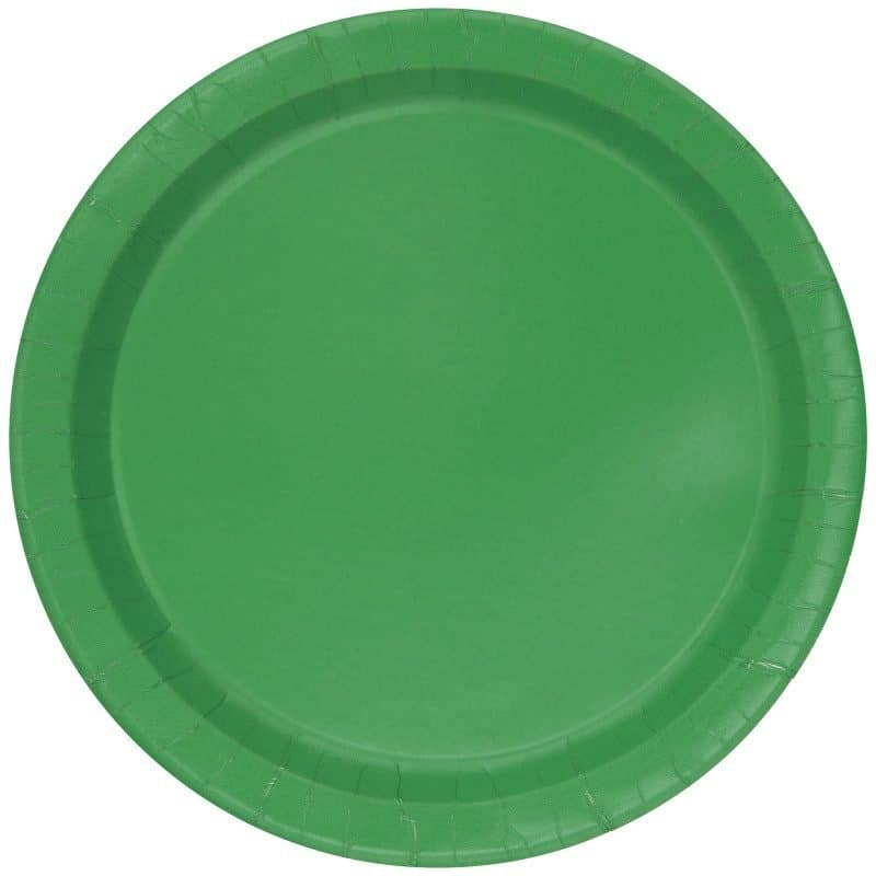 9" Paper Plates Emerald Green 16ct