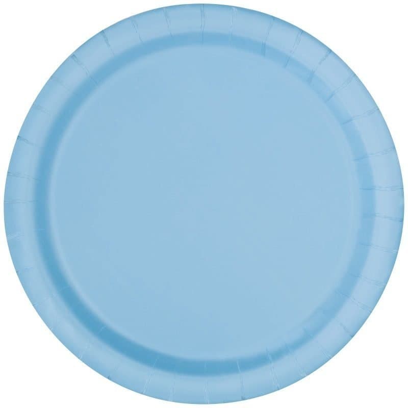 9" Paper Plates Powder Blue 16ct
