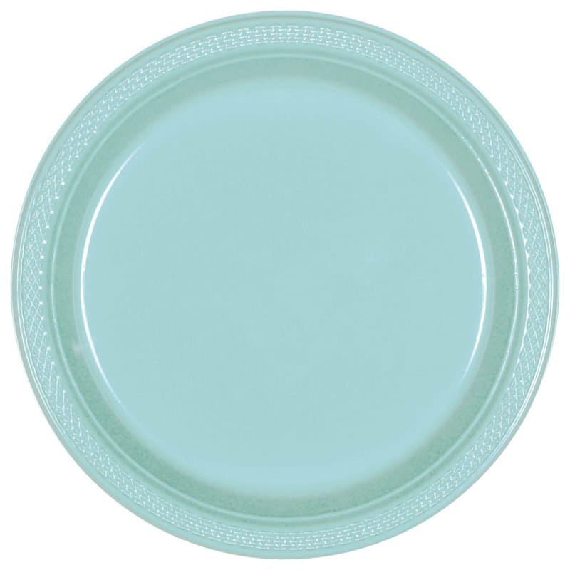 9" Plastic Plates Robin's Egg Blue 20ct