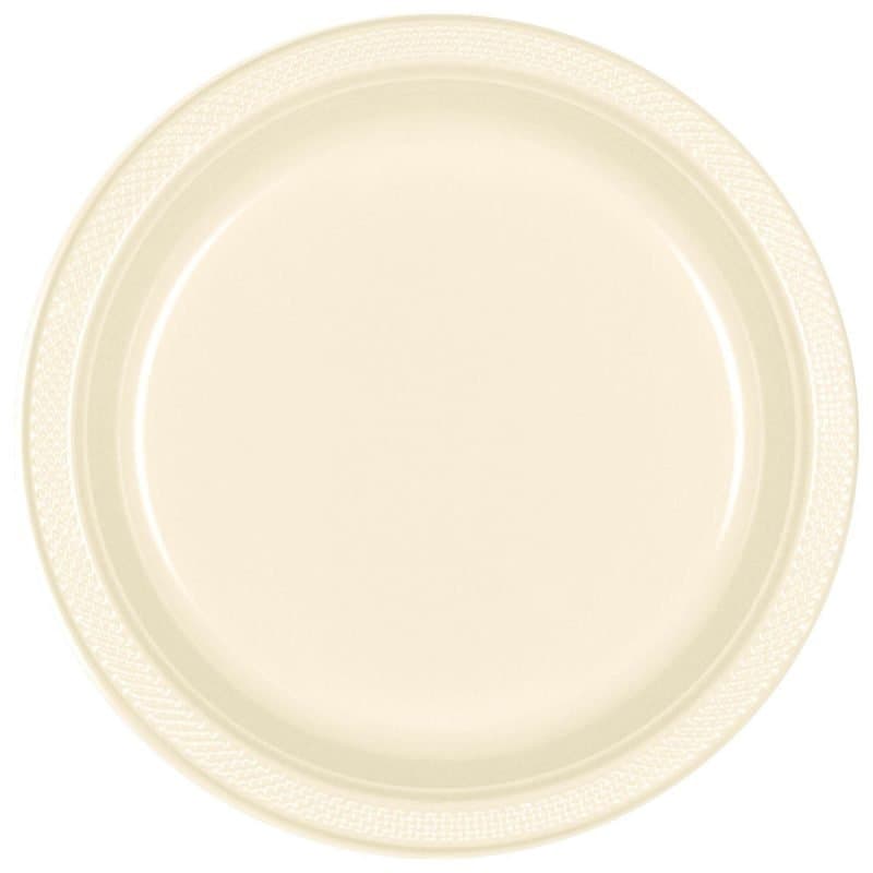 9" Plastic Plates Vanilla Creme 20ct