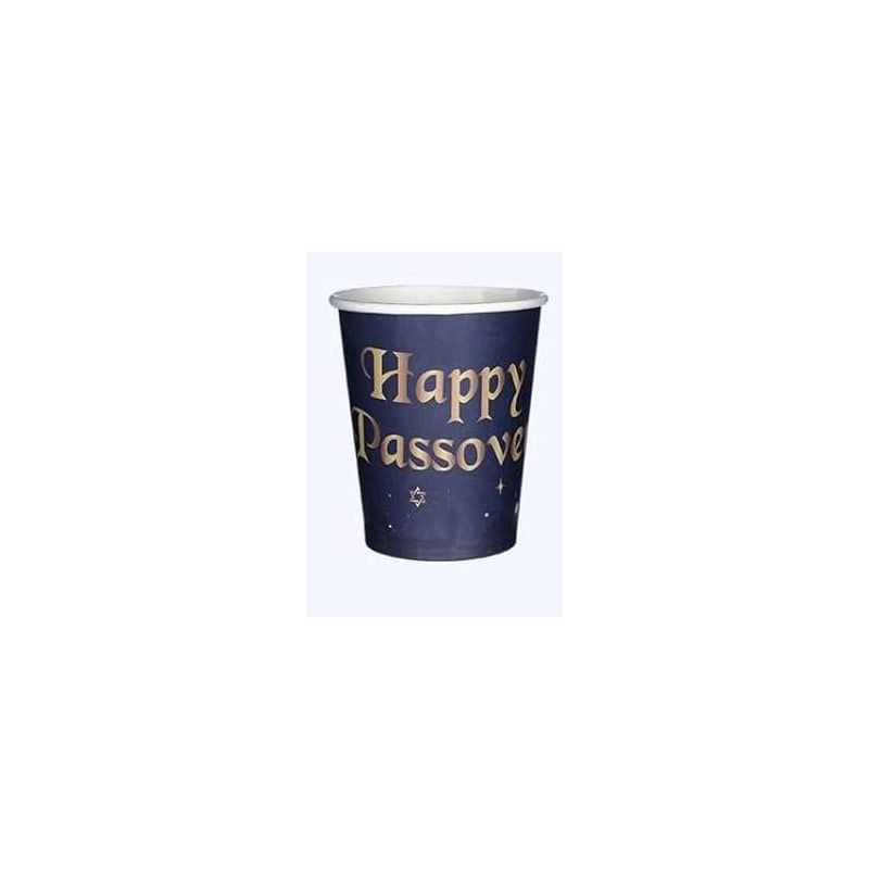 9oz Happy Passover Dk Blue Paper Cup 12 Ct