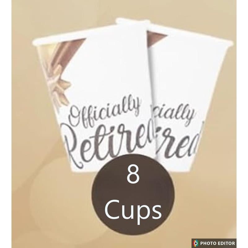 9oz Officially Retired White/Gold cups 8ct