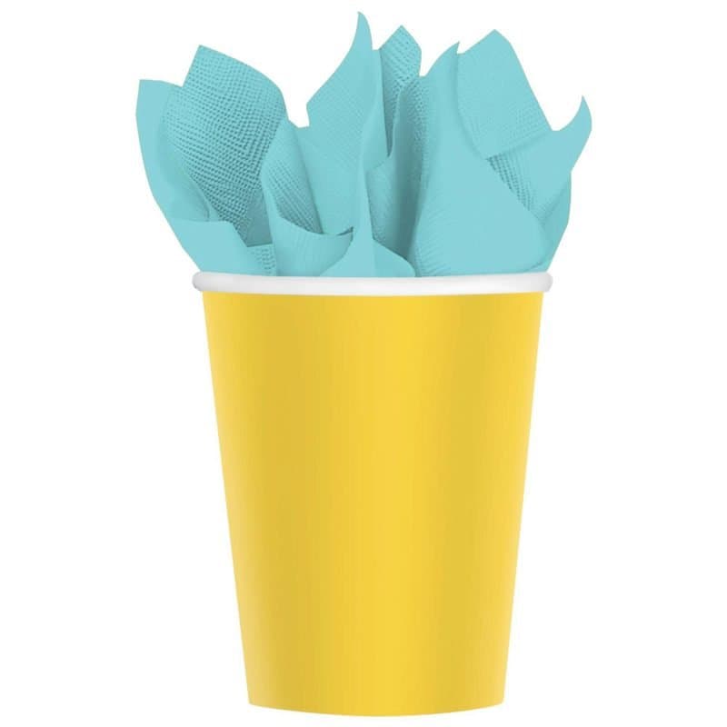 9oz Paper Cup - Sunshine Yellow, 8ct.