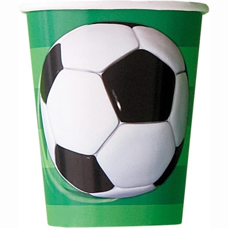 9oz Paper Cups 3D Soccer 8 Ct