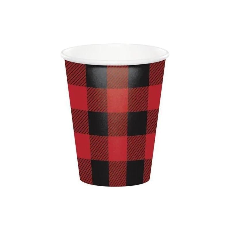 9oz Paper Cups Buffalo Plaid 8ct