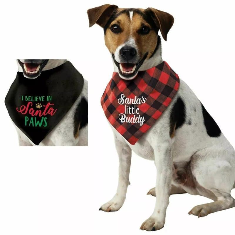 Bandana - Pet Bandana Christmas Decoration, Two sided, 1pc, 10"x8"