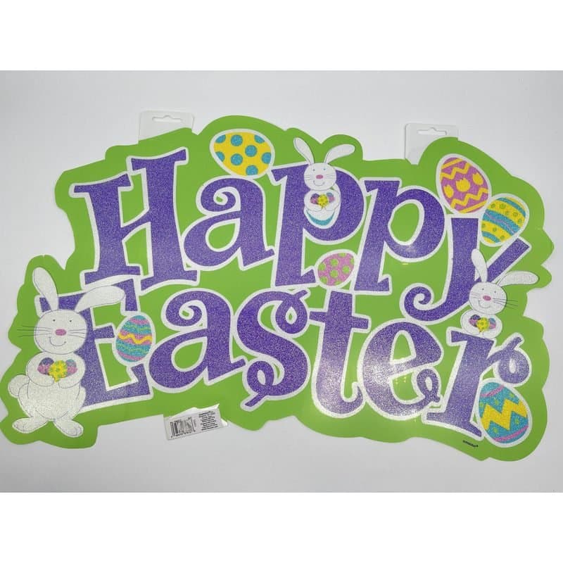 Banner - Happy Easter Cut Out Banner, Glitter, 22" x 13"