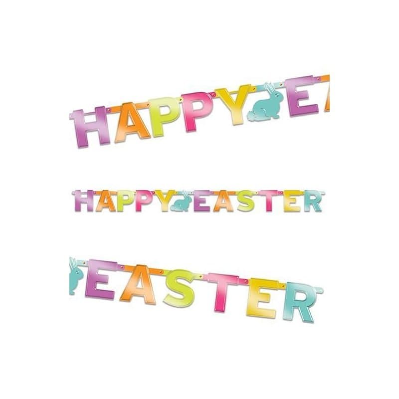 Banner - "HAPPY EASTER" Letters Banner, Colorful, 1pc, 6.25ft