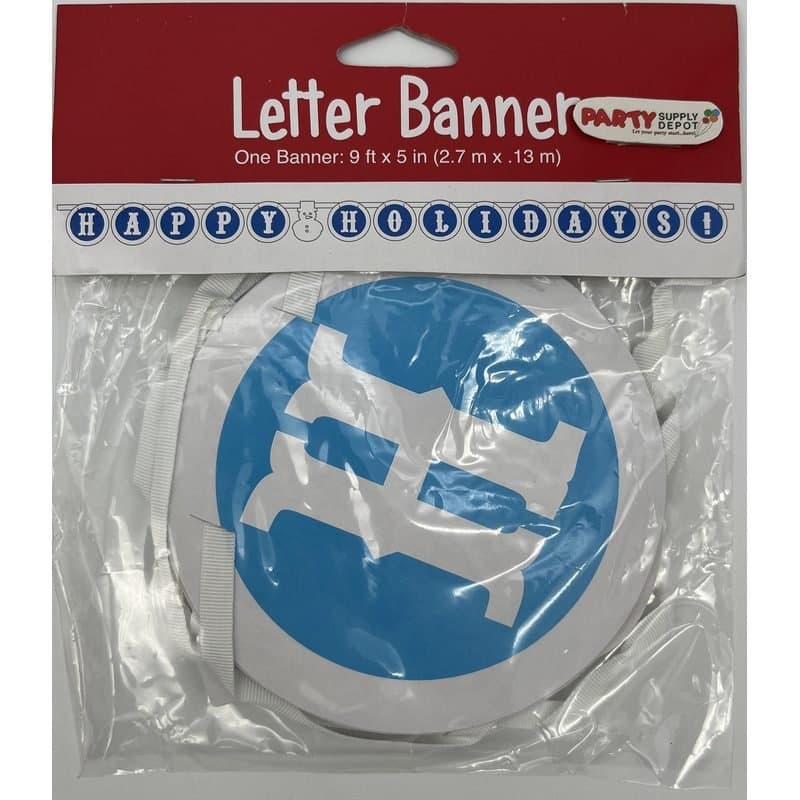 Banner - " Happy Holidays" Letter Banner, 1 set, 9ft x 5in