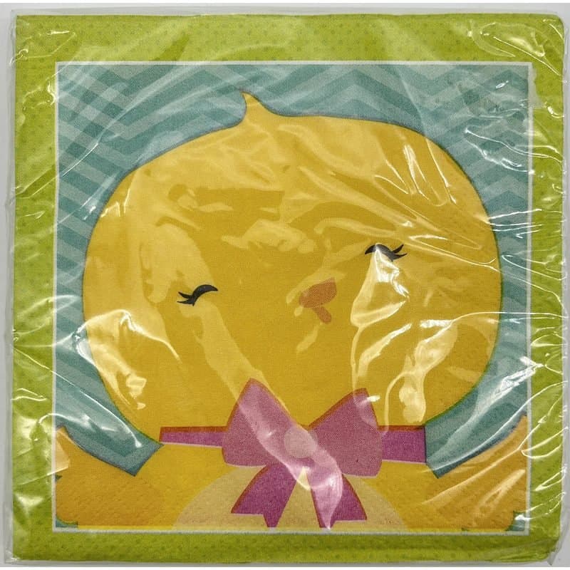 Beverage Napkin - Easter Faces Beverage Napkin, 16Ct, 9 3/4"x 9 3/4", 2ply
