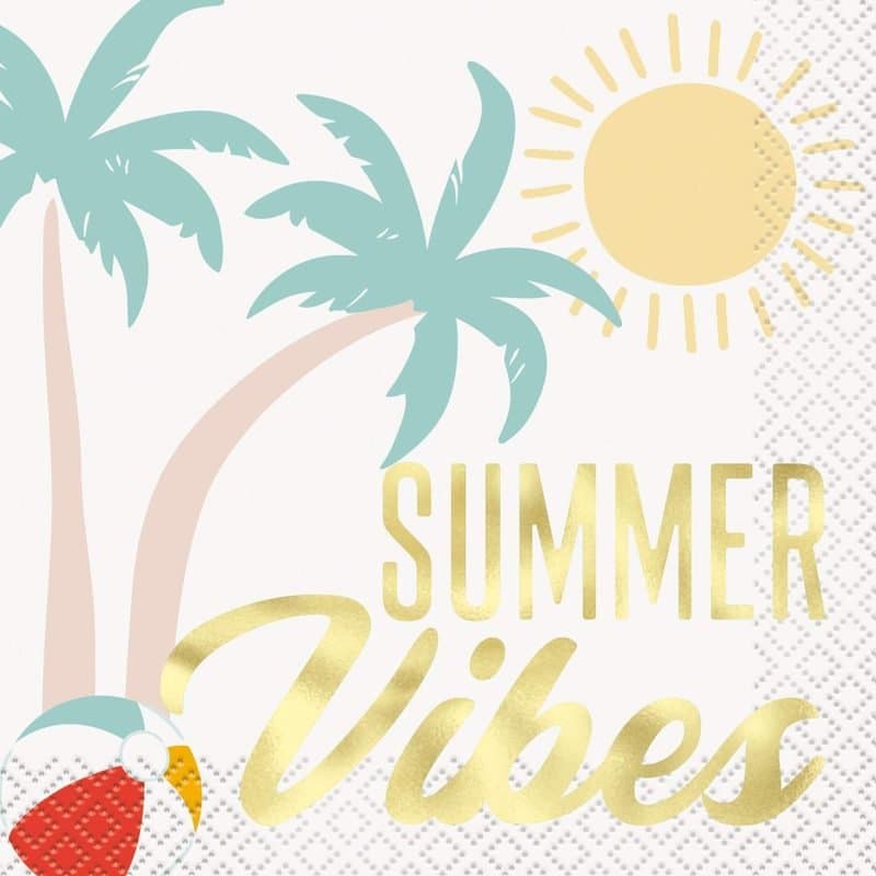 Beverage Napkins Summer Scene 16ct