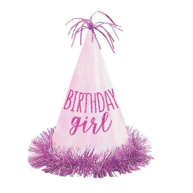 Birthday Girl Glitter Fringe Hat 1pc