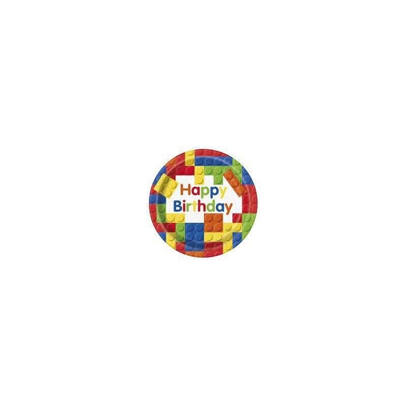 Building Blocks 9" Paper Plates 8ct