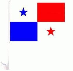 12"x18" Car Window Flag, Heavy Duty Mount - Panama