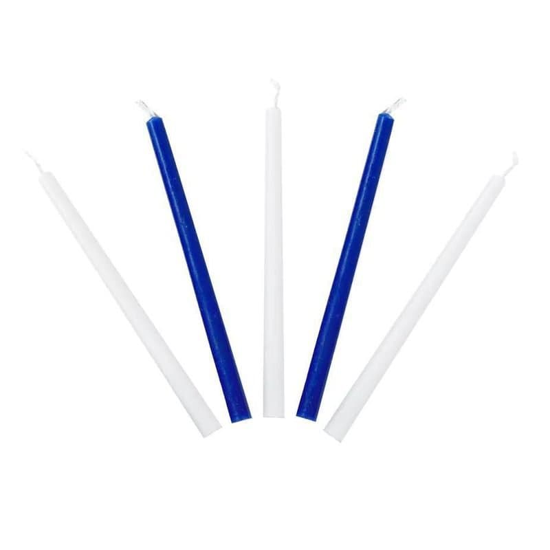 Candle - Chanukah Celebration, White/Blue, 45c. , 5.1" x 0.4"