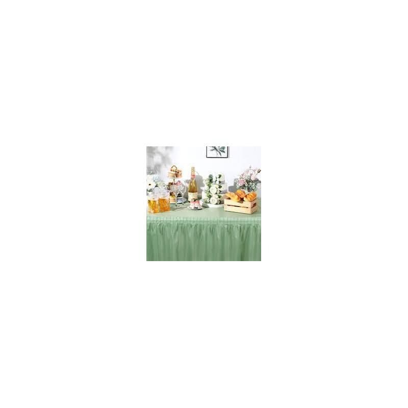Celadon Green - 13ft×29" Plastic Table Skirt