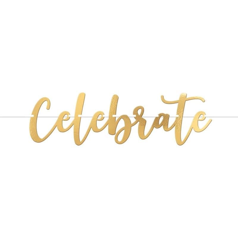 CELEBRATE Gold MOTIFS Banner