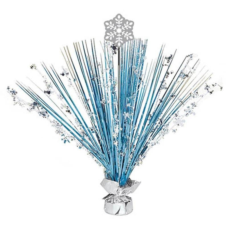 Centrepiece Decoration - Snowflakes, Silver/Blue/White, 18"