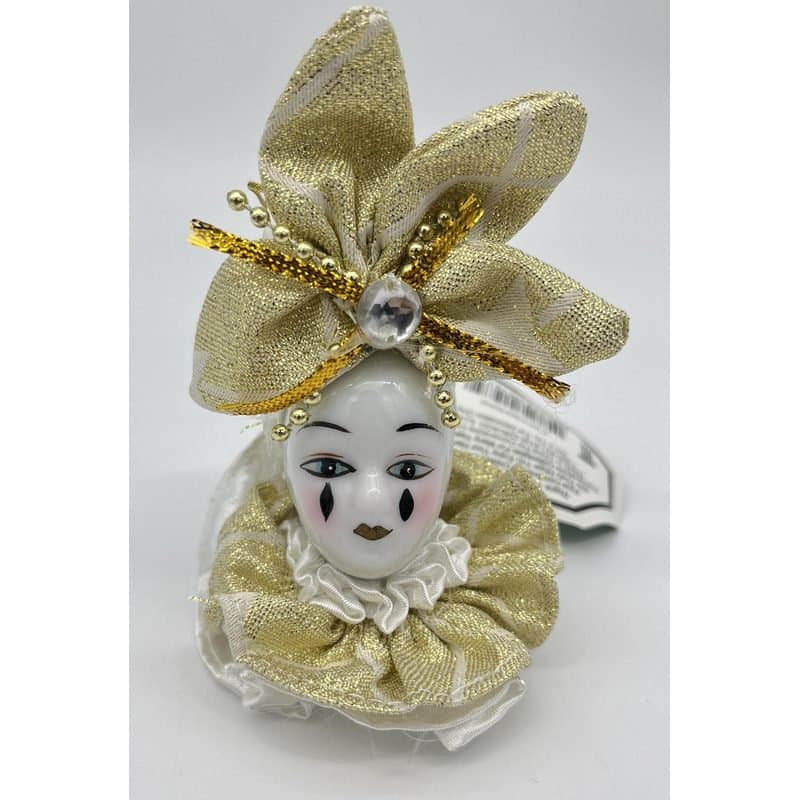 Clown Head - Clown Lady Head Hanging Decoration, Porcelain, 4"